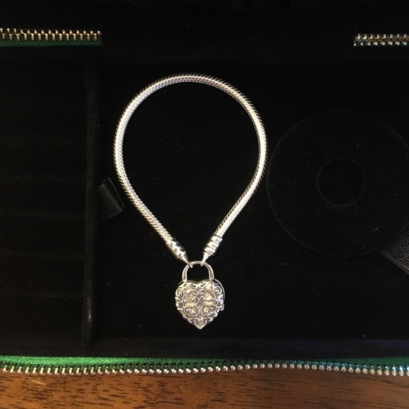 Authentic Pandora Regal Heart Padlock 
